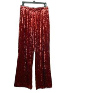 Stars Above Burgandy Ultra Soft Velvet Drawstring Pant with pockets Size S